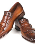 Paul Parkman Men's Brown Kiltie Double Monkstraps (ID
