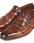 Paul Parkman Men's Brown Kiltie Double Monkstraps (ID