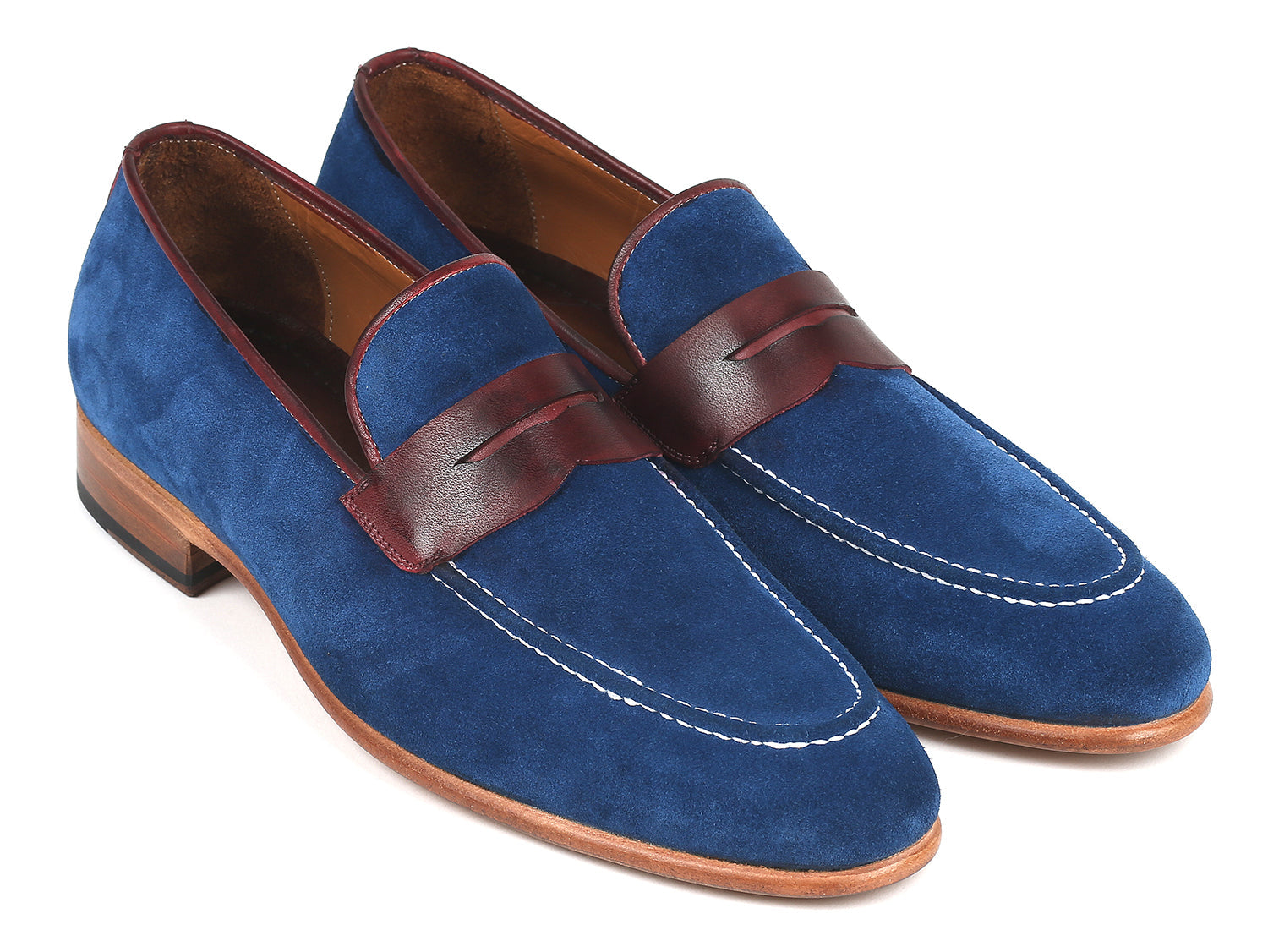 Paul Parkman Beige &amp; Brown Plaid Canvas Derby Shoes (ID