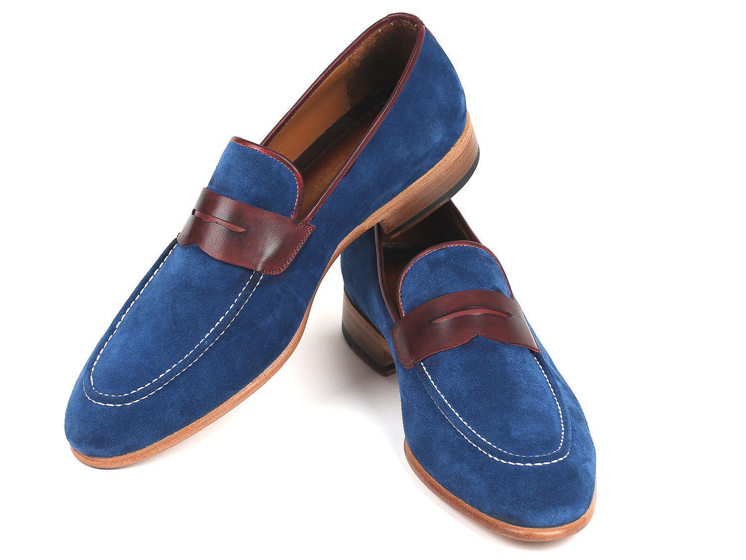 Paul Parkman Beige &amp; Brown Plaid Canvas Derby Shoes (ID