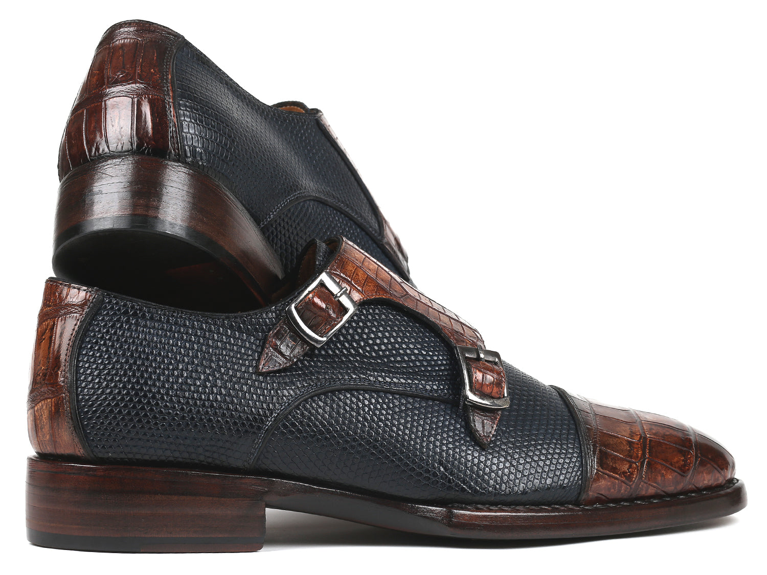 Paul Parkman Beige &amp; Brown Plaid Canvas Derby Shoes (ID