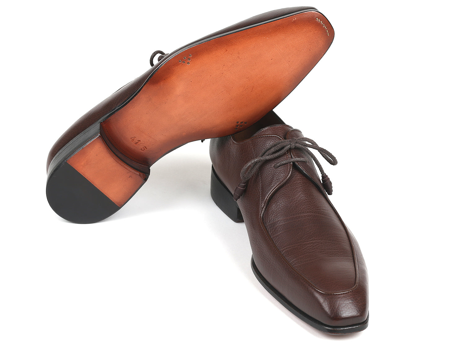 Paul Parkman Beige &amp; Brown Plaid Canvas Derby Shoes (ID