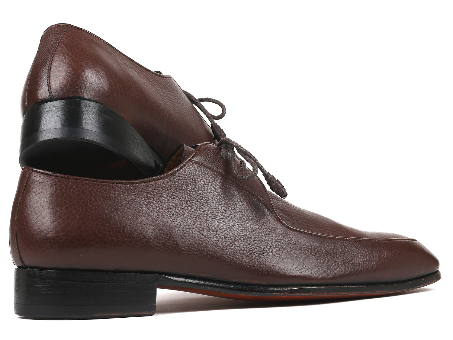 Paul Parkman Beige &amp; Brown Plaid Canvas Derby Shoes (ID