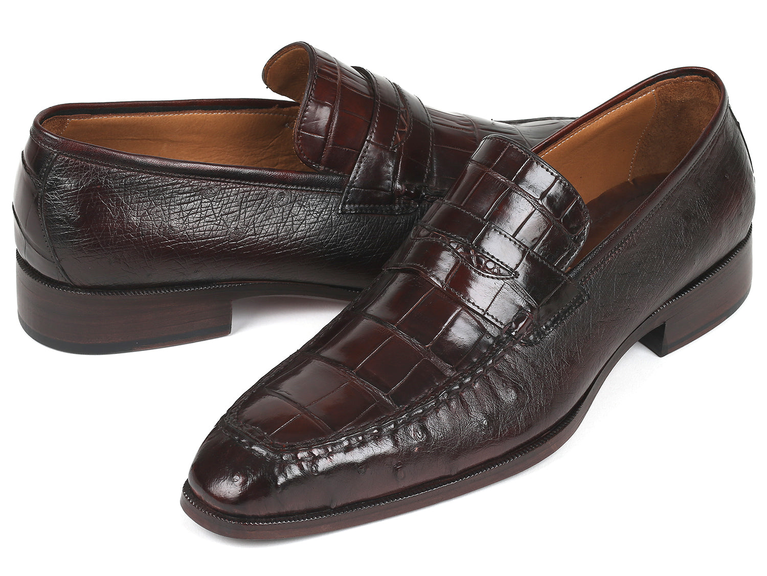 Paul Parkman Beige &amp; Brown Plaid Canvas Derby Shoes (ID