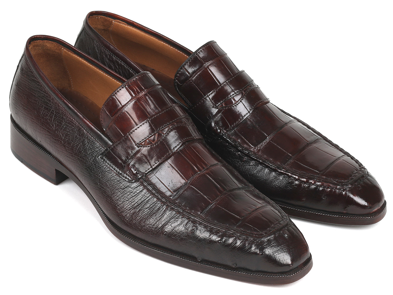 Paul Parkman Beige &amp; Brown Plaid Canvas Derby Shoes (ID