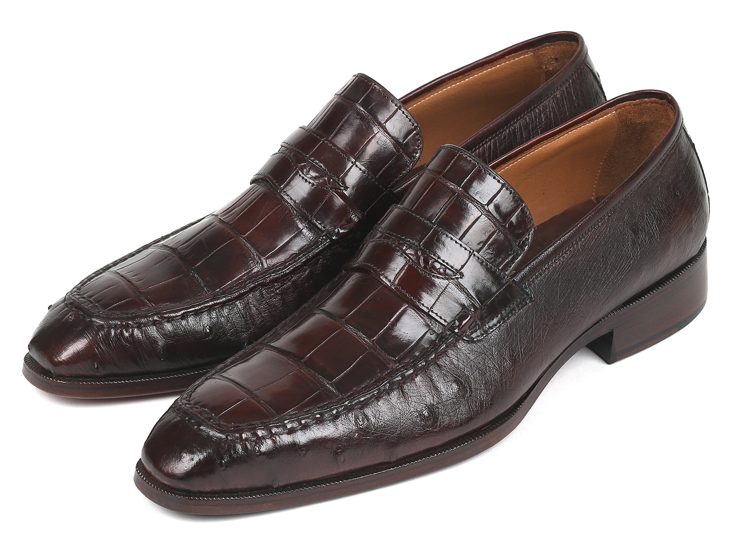 Paul Parkman Beige &amp; Brown Plaid Canvas Derby Shoes (ID