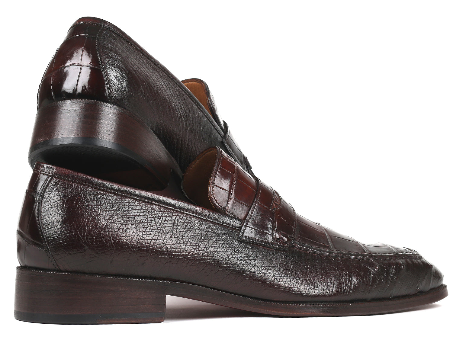 Paul Parkman Beige &amp; Brown Plaid Canvas Derby Shoes (ID