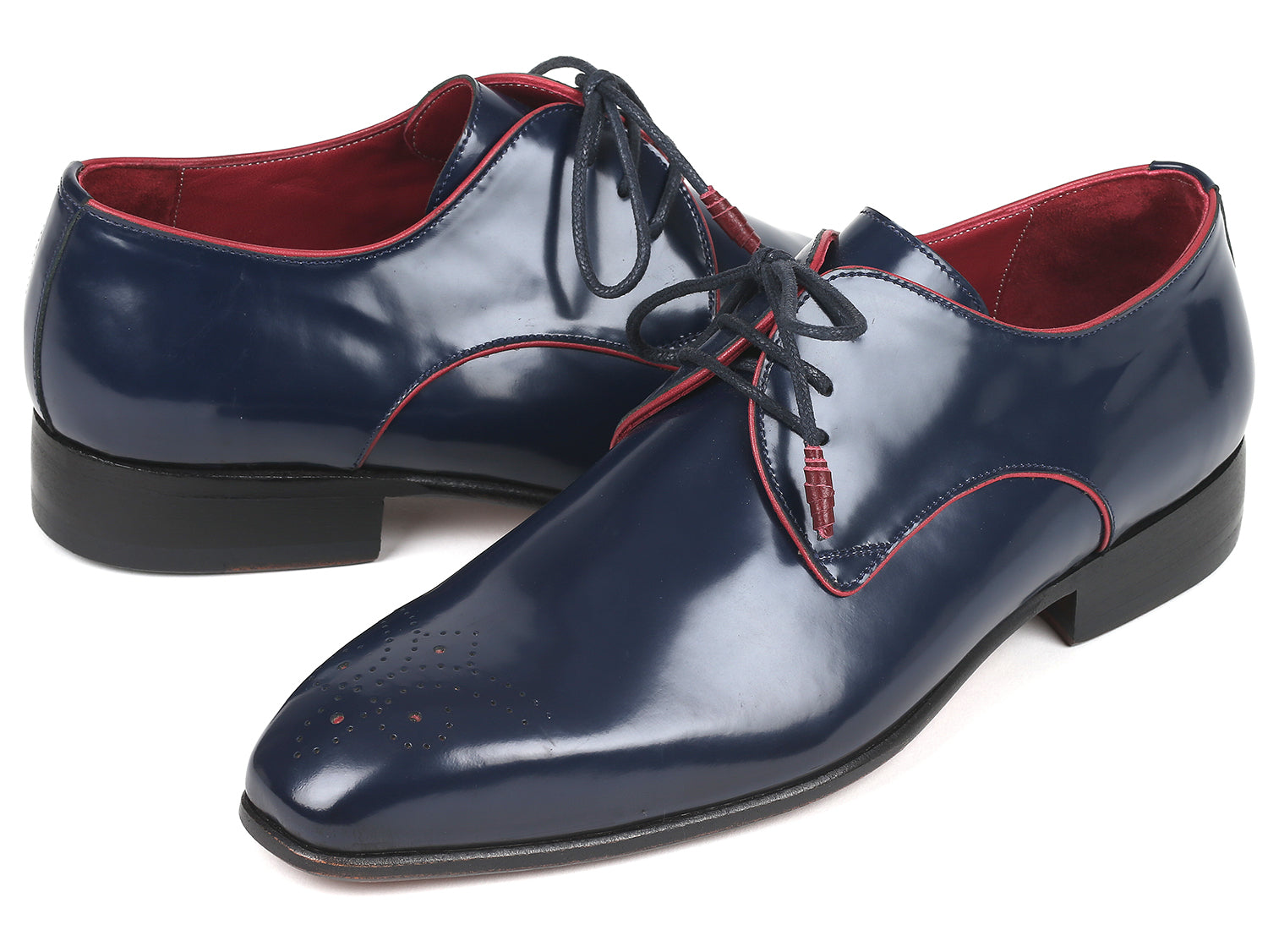 Paul Parkman Beige &amp; Brown Plaid Canvas Derby Shoes (ID