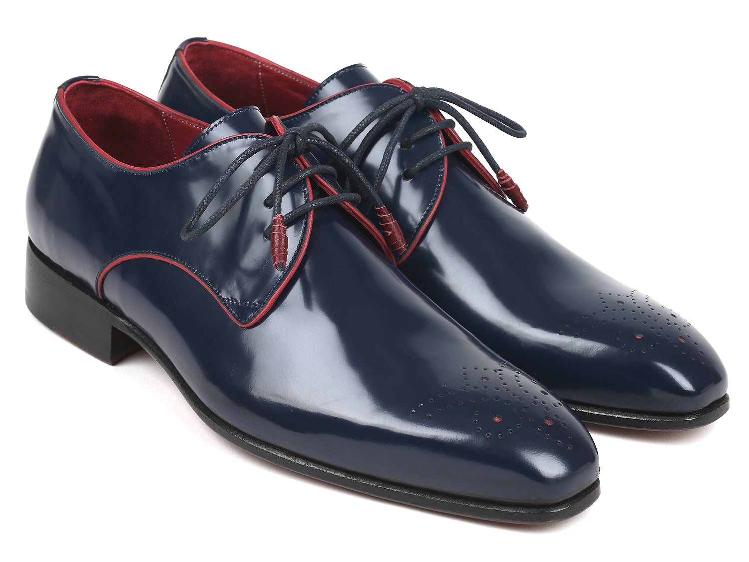 Paul Parkman Beige &amp; Brown Plaid Canvas Derby Shoes (ID