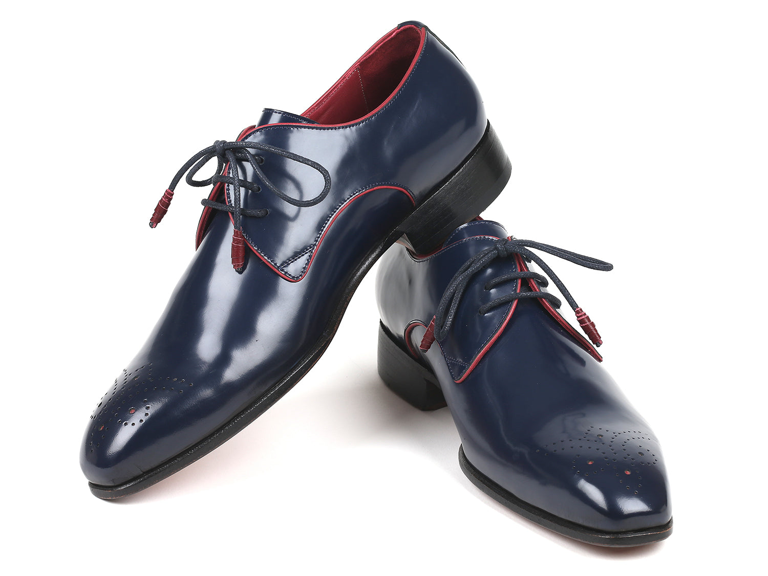 Paul Parkman Beige &amp; Brown Plaid Canvas Derby Shoes (ID