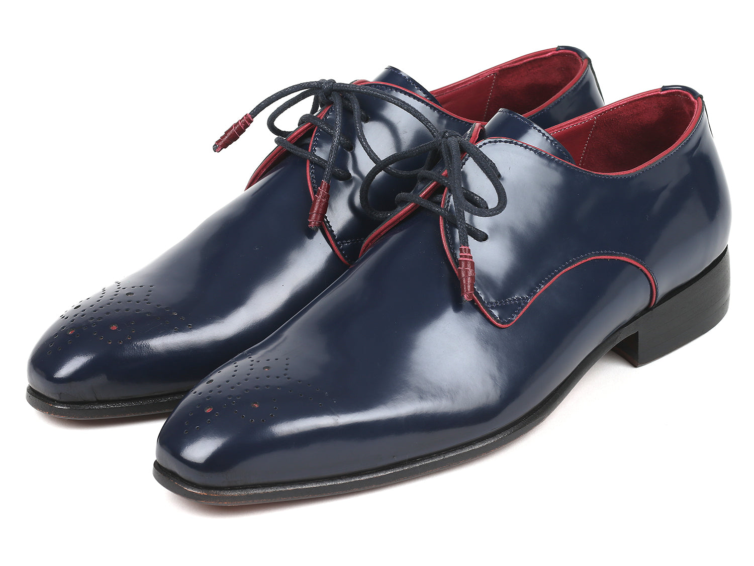 Paul Parkman Beige &amp; Brown Plaid Canvas Derby Shoes (ID