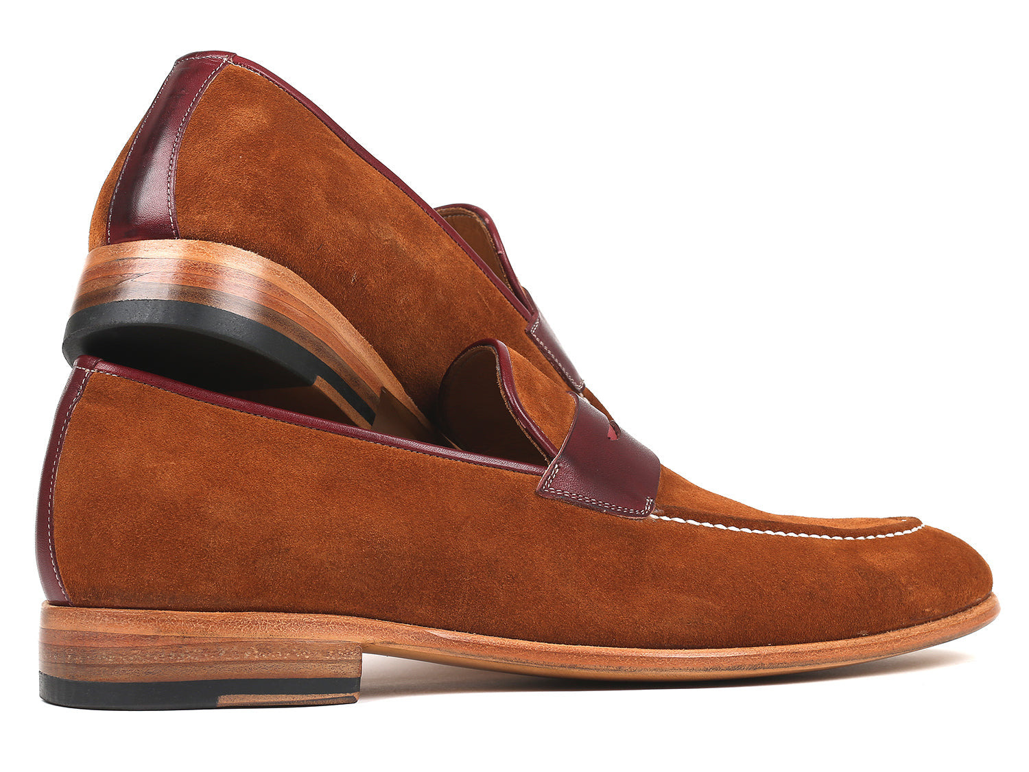 Paul Parkman Beige &amp; Brown Plaid Canvas Derby Shoes (ID