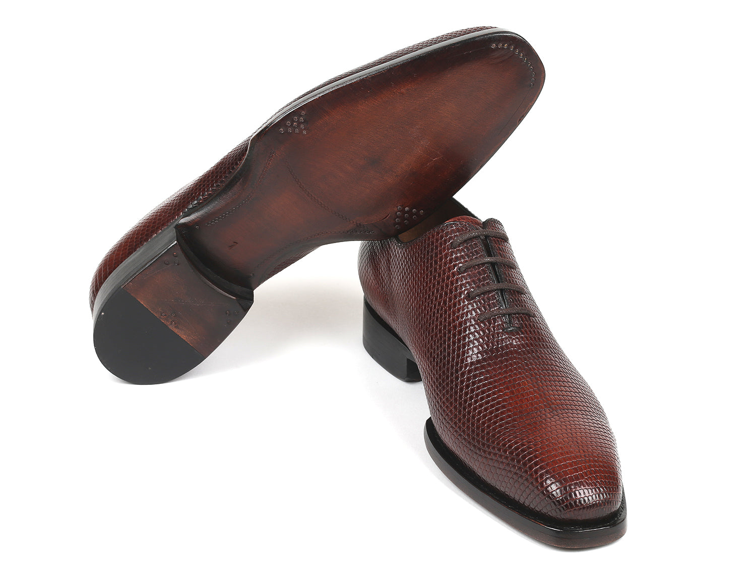 Paul Parkman Beige &amp; Brown Plaid Canvas Derby Shoes (ID