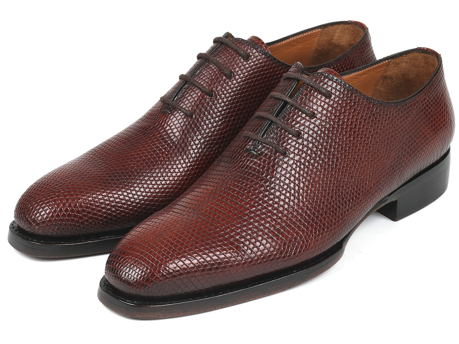 Paul Parkman Beige &amp; Brown Plaid Canvas Derby Shoes (ID