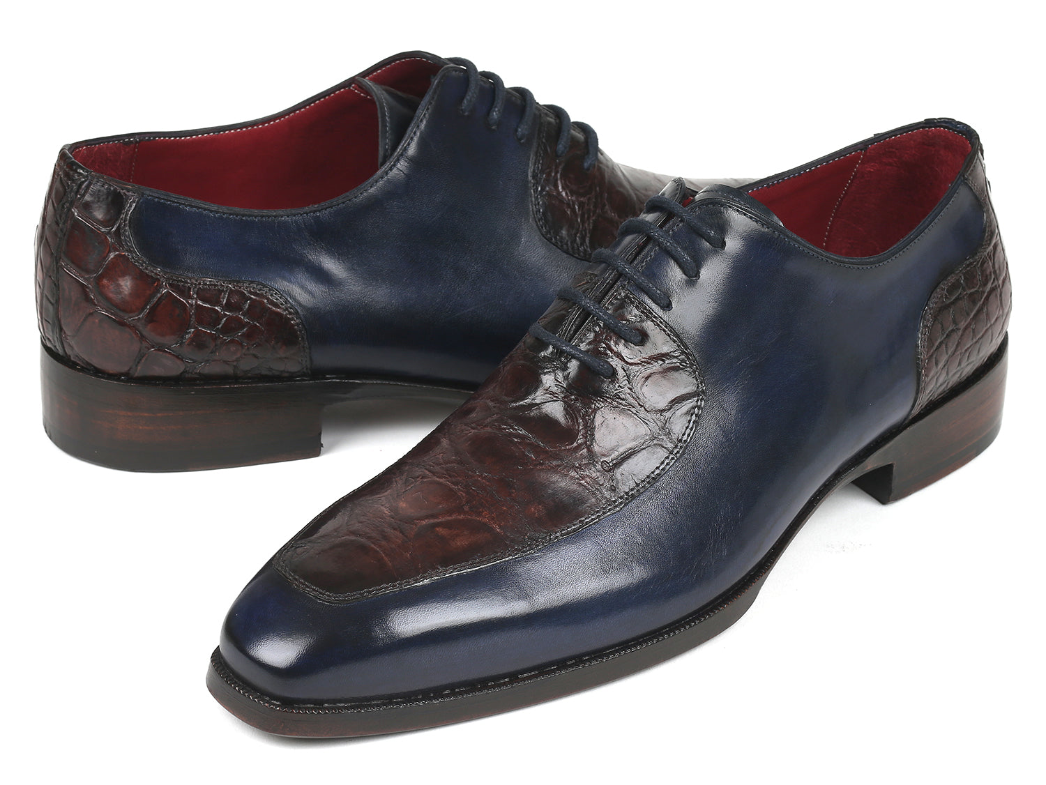 Paul Parkman Beige &amp; Brown Plaid Canvas Derby Shoes (ID