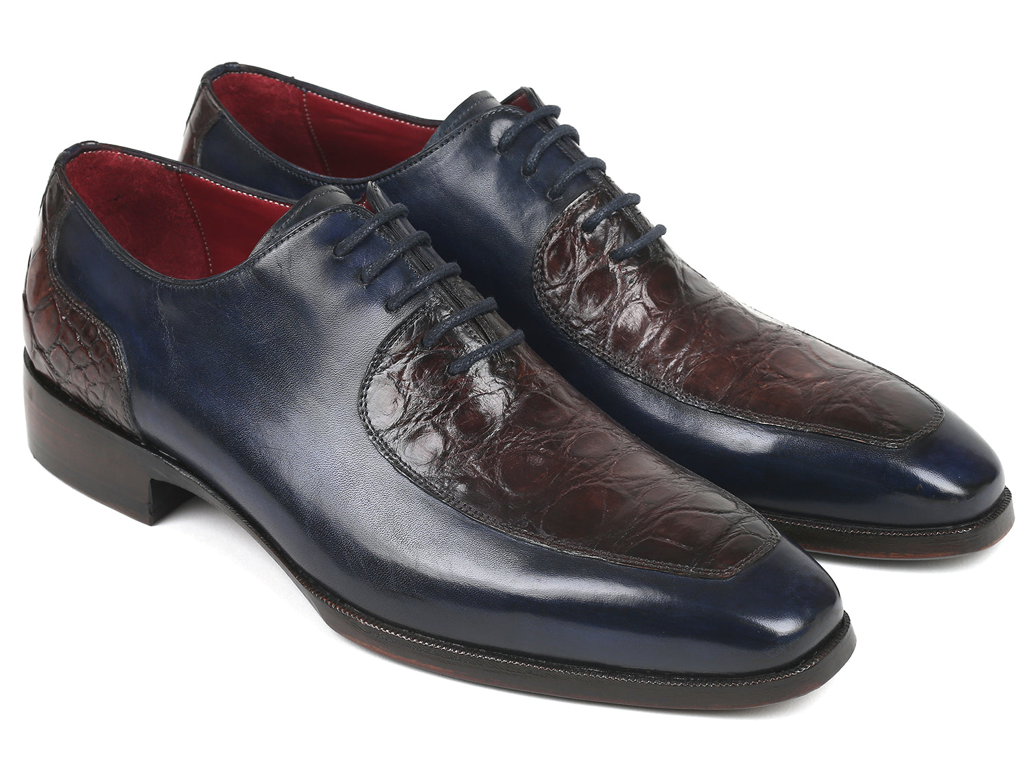 Paul Parkman Beige &amp; Brown Plaid Canvas Derby Shoes (ID