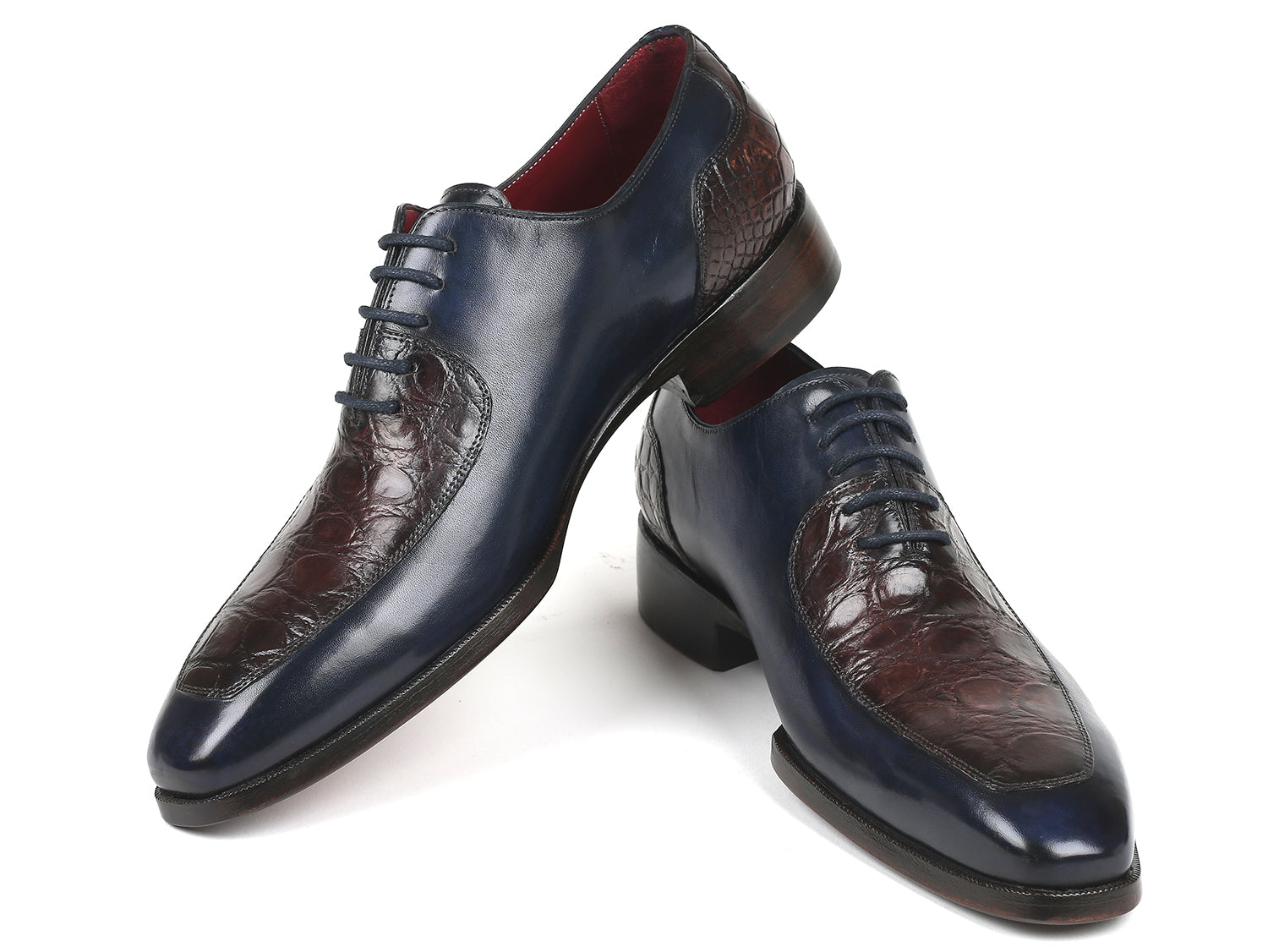 Paul Parkman Beige &amp; Brown Plaid Canvas Derby Shoes (ID