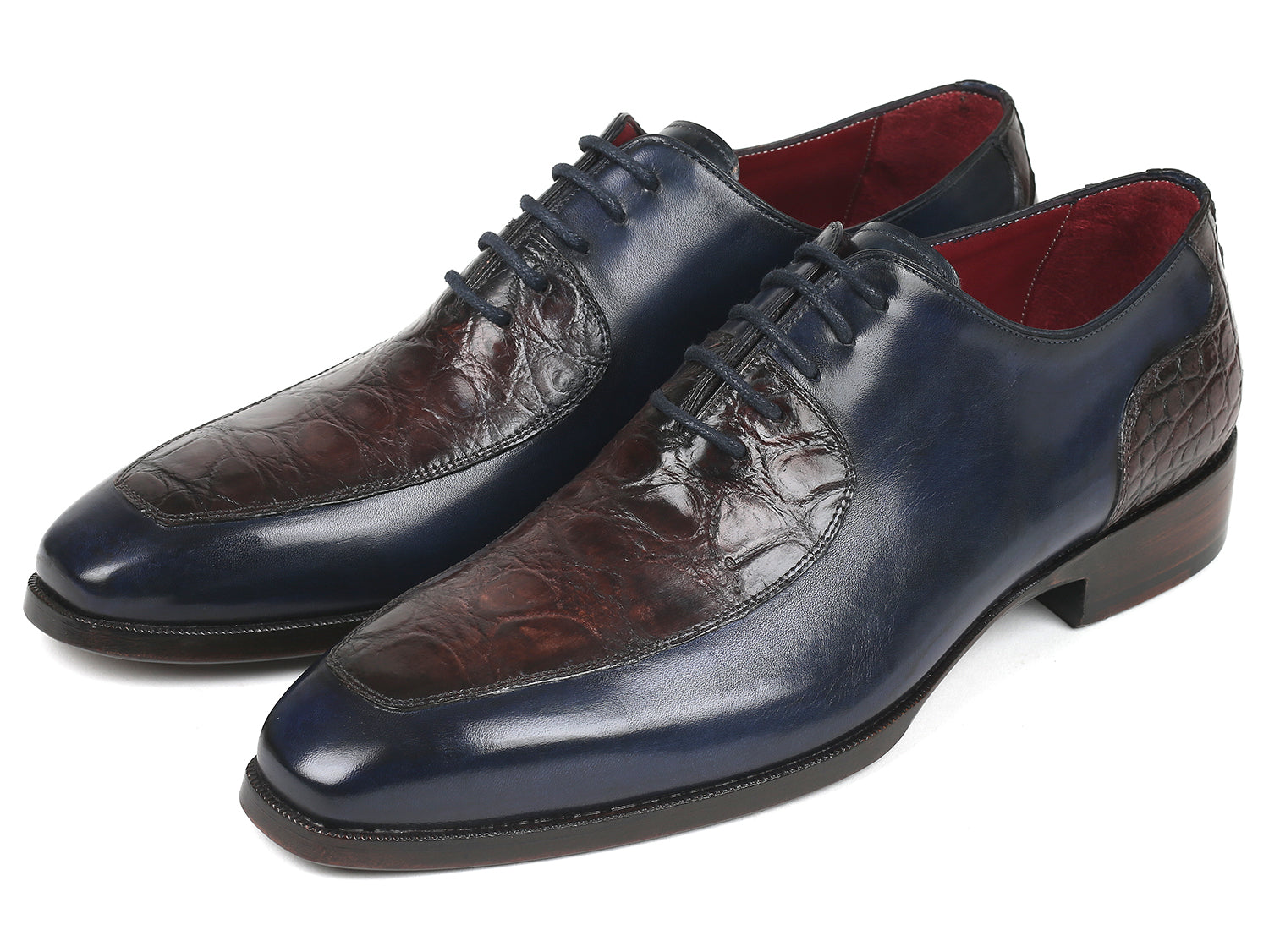 Paul Parkman Beige &amp; Brown Plaid Canvas Derby Shoes (ID