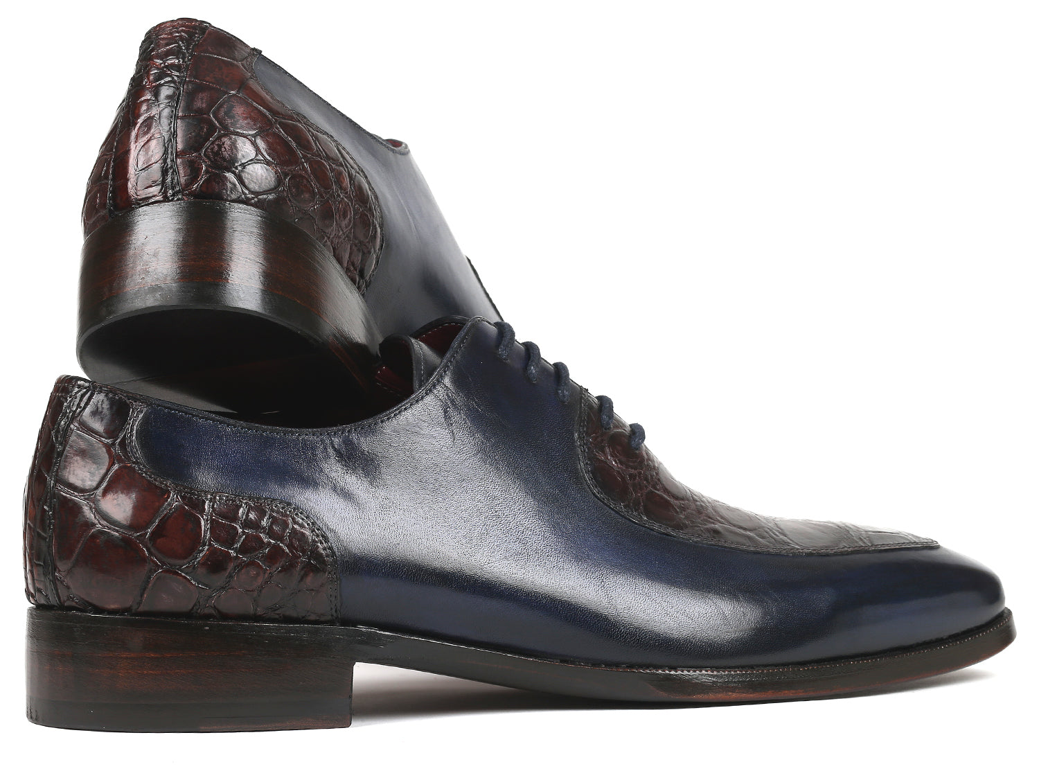 Paul Parkman Beige &amp; Brown Plaid Canvas Derby Shoes (ID