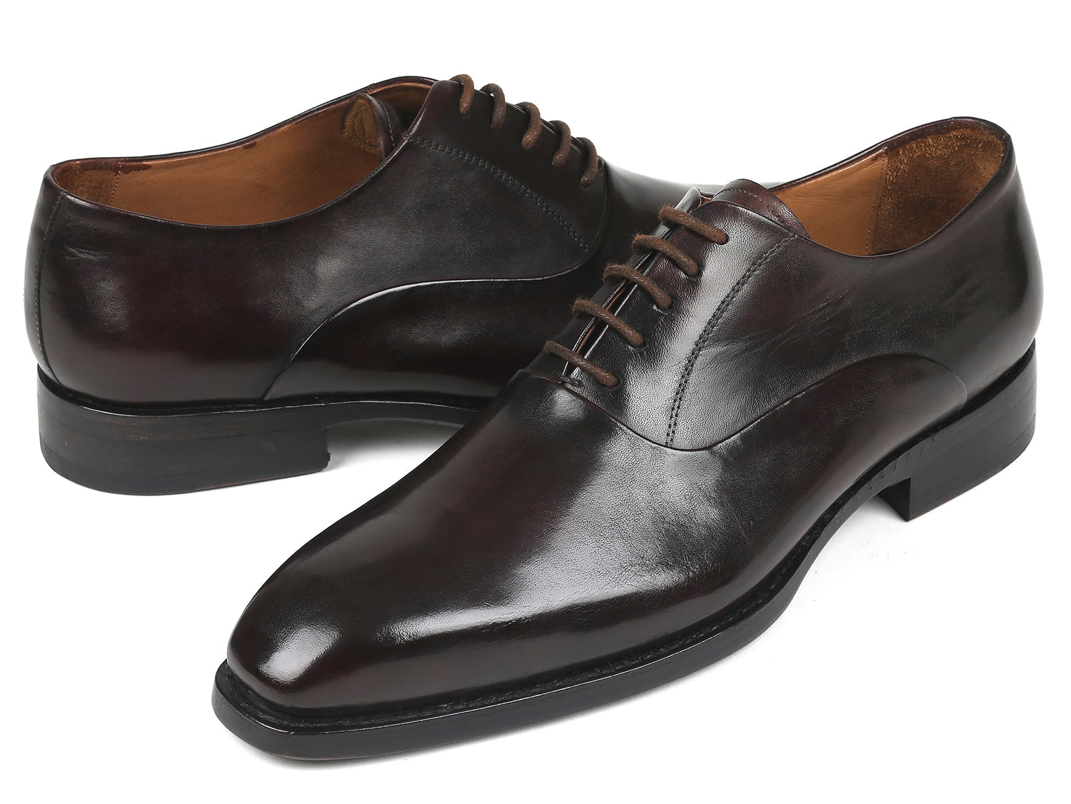 Paul Parkman Beige &amp; Brown Plaid Canvas Derby Shoes (ID