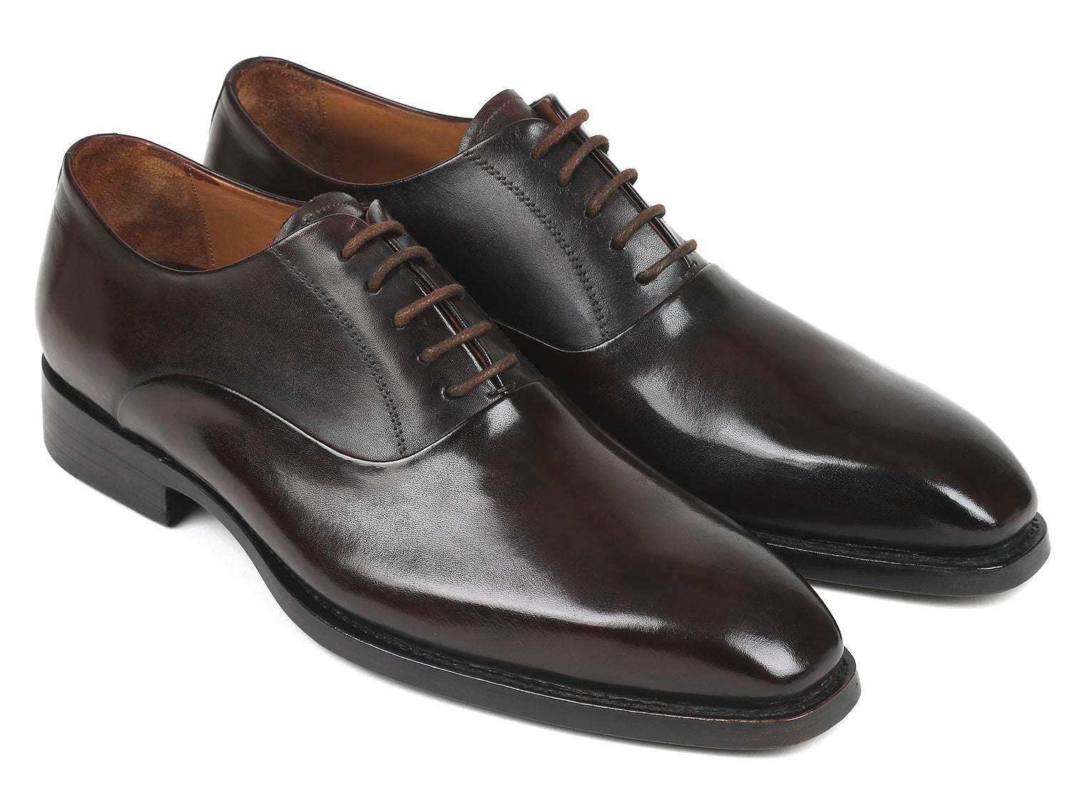 Paul Parkman Beige &amp; Brown Plaid Canvas Derby Shoes (ID