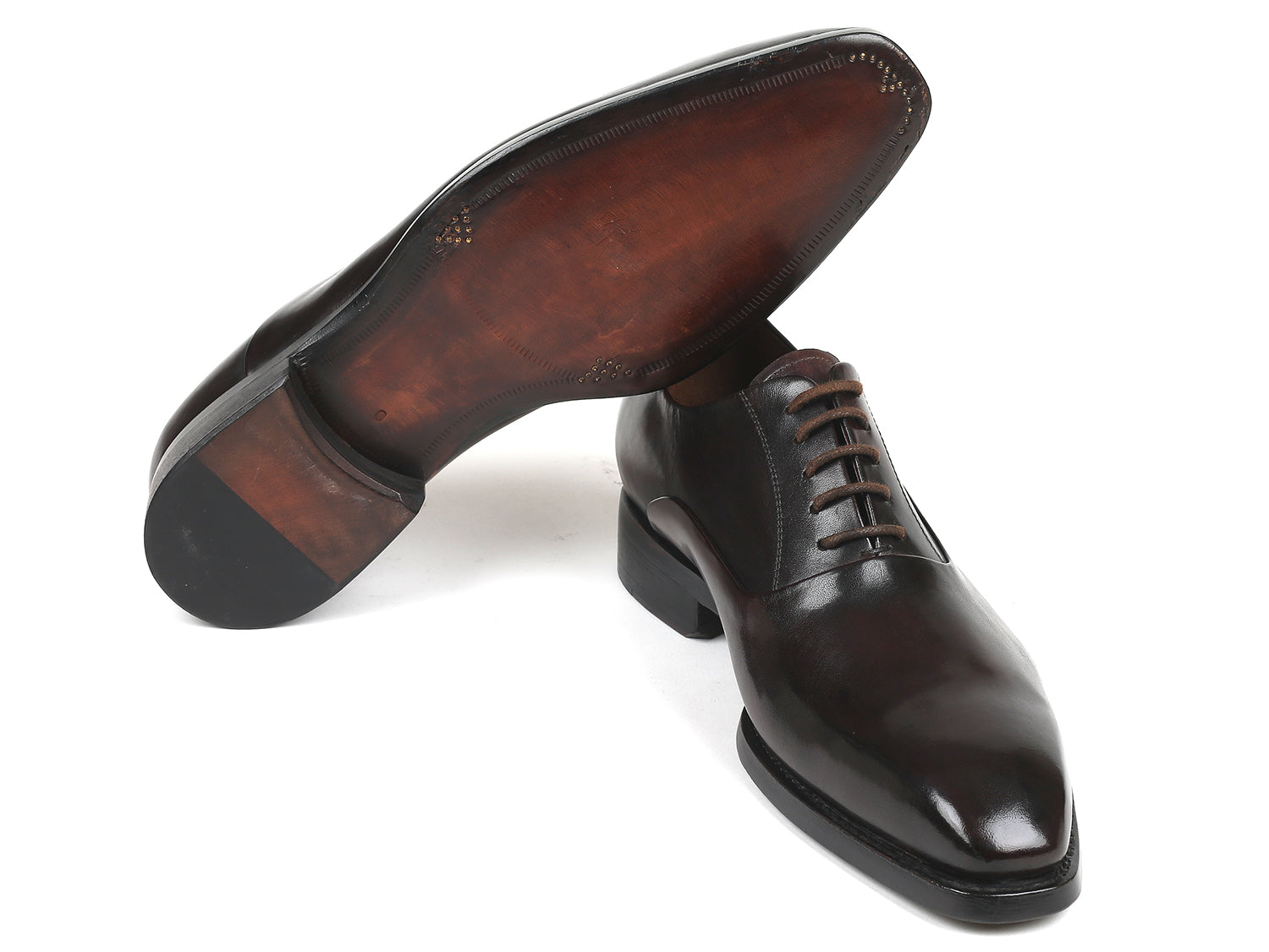 Paul Parkman Beige &amp; Brown Plaid Canvas Derby Shoes (ID