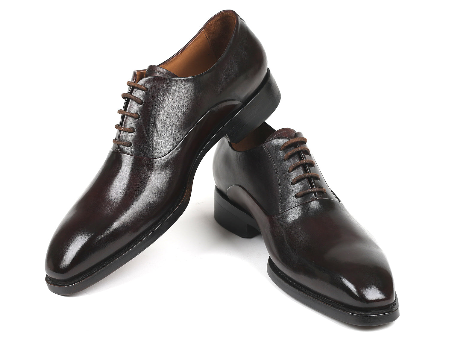 Paul Parkman Beige &amp; Brown Plaid Canvas Derby Shoes (ID