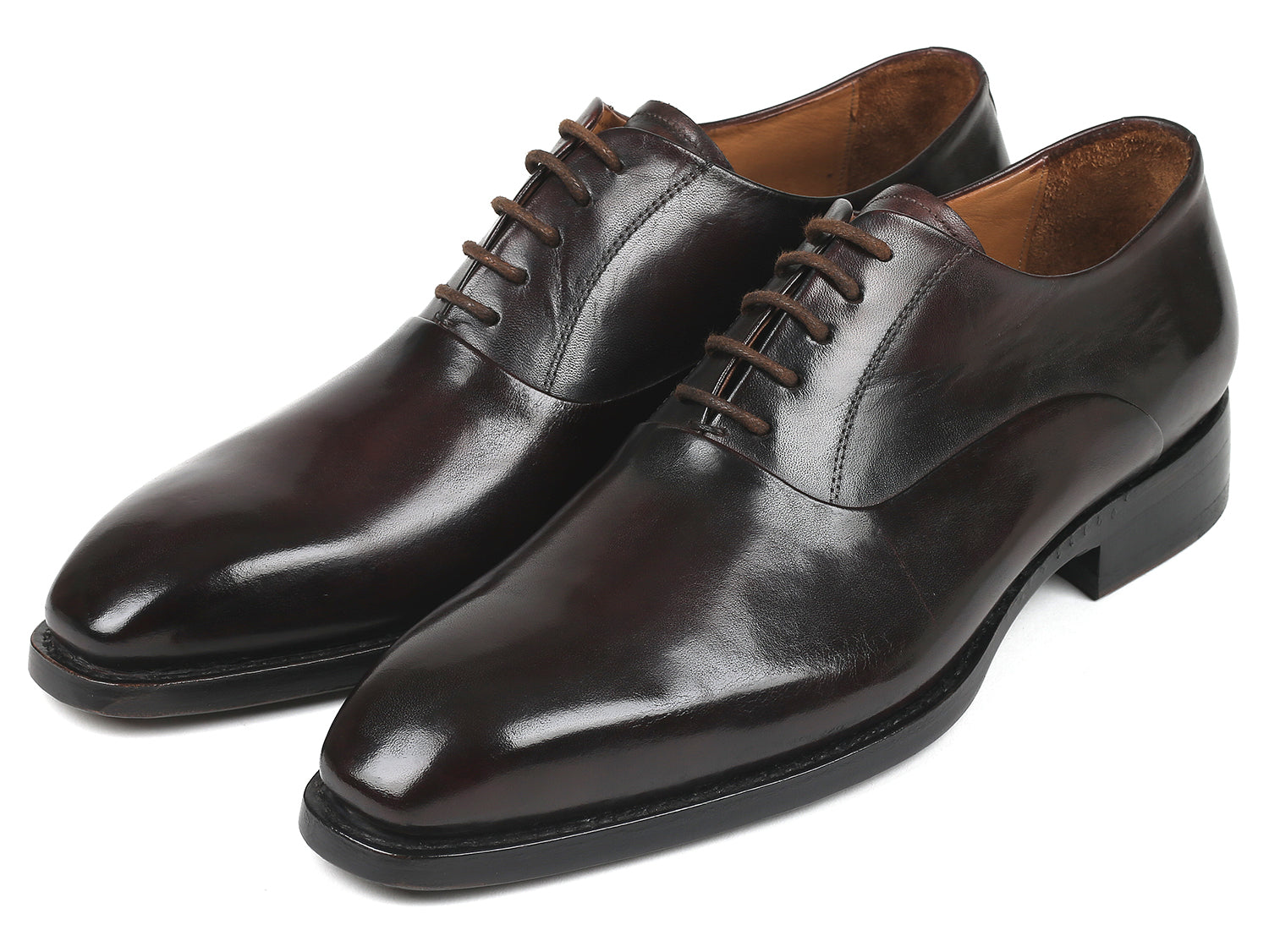 Paul Parkman Beige &amp; Brown Plaid Canvas Derby Shoes (ID