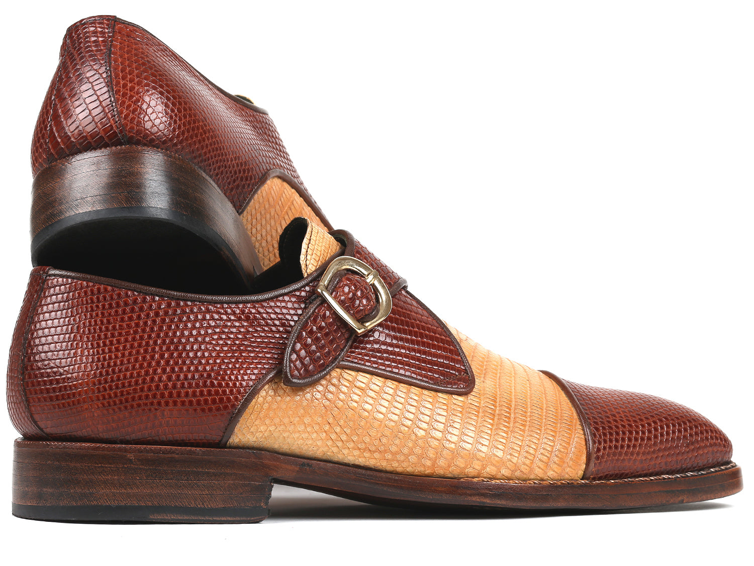 Paul Parkman Beige &amp; Brown Plaid Canvas Derby Shoes (ID