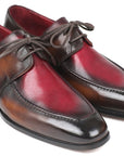 Paul Parkman Brown & Bordeaux Dual Tone Apron Derby Shoes (ID