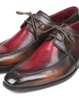Paul Parkman Brown & Bordeaux Dual Tone Apron Derby Shoes (ID