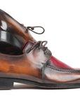 Paul Parkman Brown & Bordeaux Dual Tone Apron Derby Shoes (ID