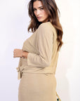 Side Tie Long Sleeve Casual Top - Toi ‘n’ Moi Ltd
