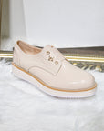 Faux Leather Printed Flat Shoes