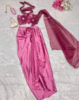 Elegant Japan Satin Silk Ready-to-Wear Western Saree – A Perfect Blend of Tradition and Modern Style - Toi ‘n’ Moi Ltd