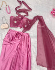 Elegant Japan Satin Silk Ready-to-Wear Western Saree – A Perfect Blend of Tradition and Modern Style - Toi ‘n’ Moi Ltd