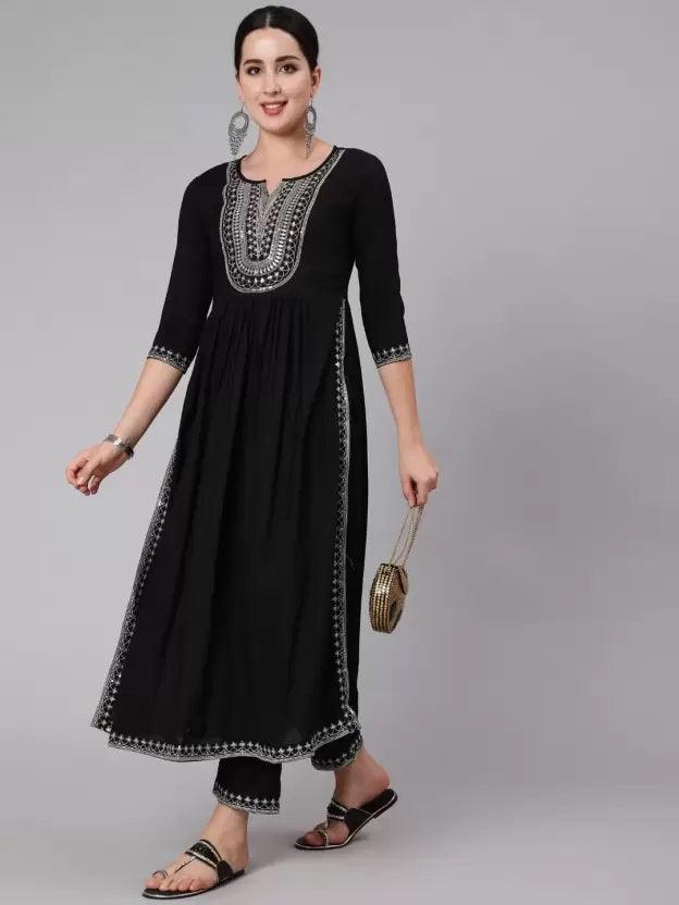 Elegant Nayra Cut Kurti & Pant Set – Fully Stitched, Stylish Summer Wear, Eye-Catching Long Kurta Set for Women (2-Piece Outfit) - Toi ‘n’ Moi Ltd