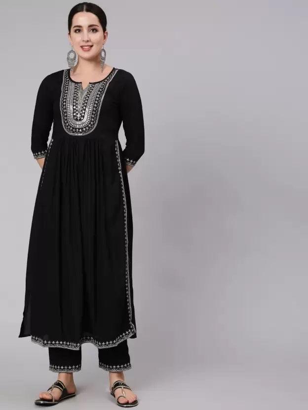 Elegant Nayra Cut Kurti & Pant Set – Fully Stitched, Stylish Summer Wear, Eye-Catching Long Kurta Set for Women (2-Piece Outfit) - Toi ‘n’ Moi Ltd