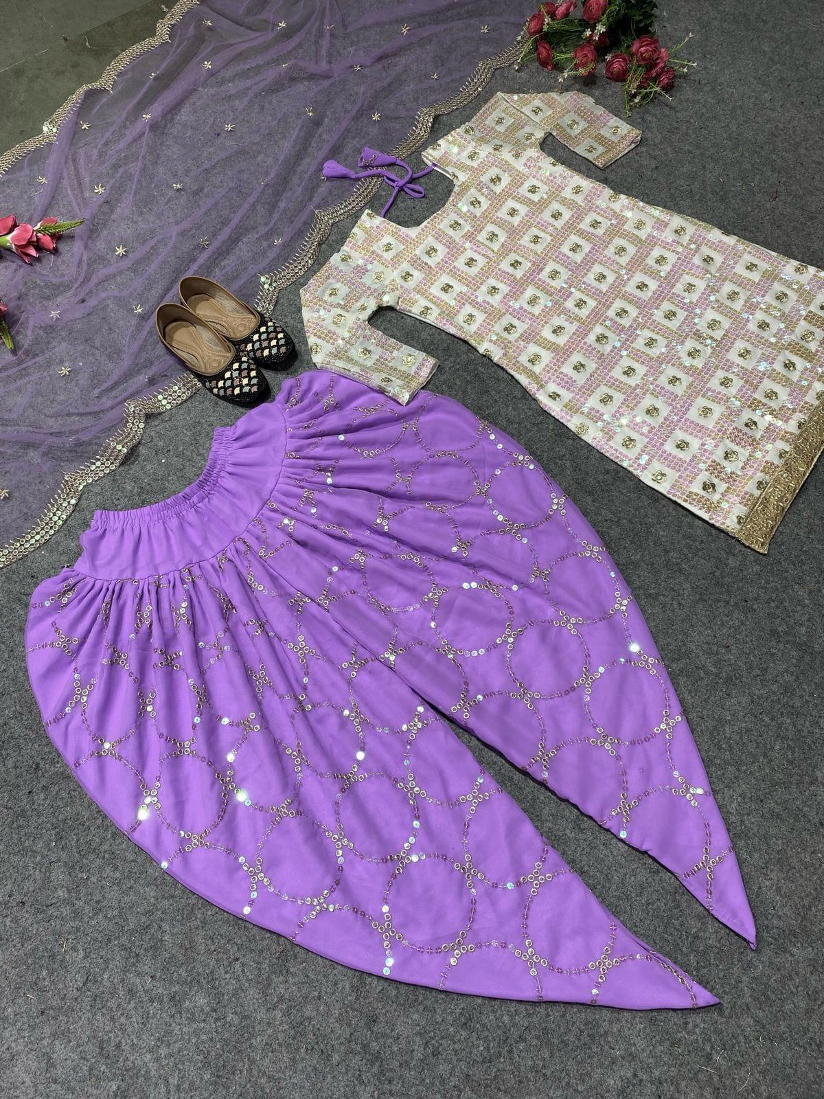 Elegant Punjabi Dhoti Salwar Kameez with Heavy Embroidery Work – Ready-to-Wear Stitched Salwar Suit for Women | Indian Wedding Dresses - Toi ‘n’ Moi Ltd