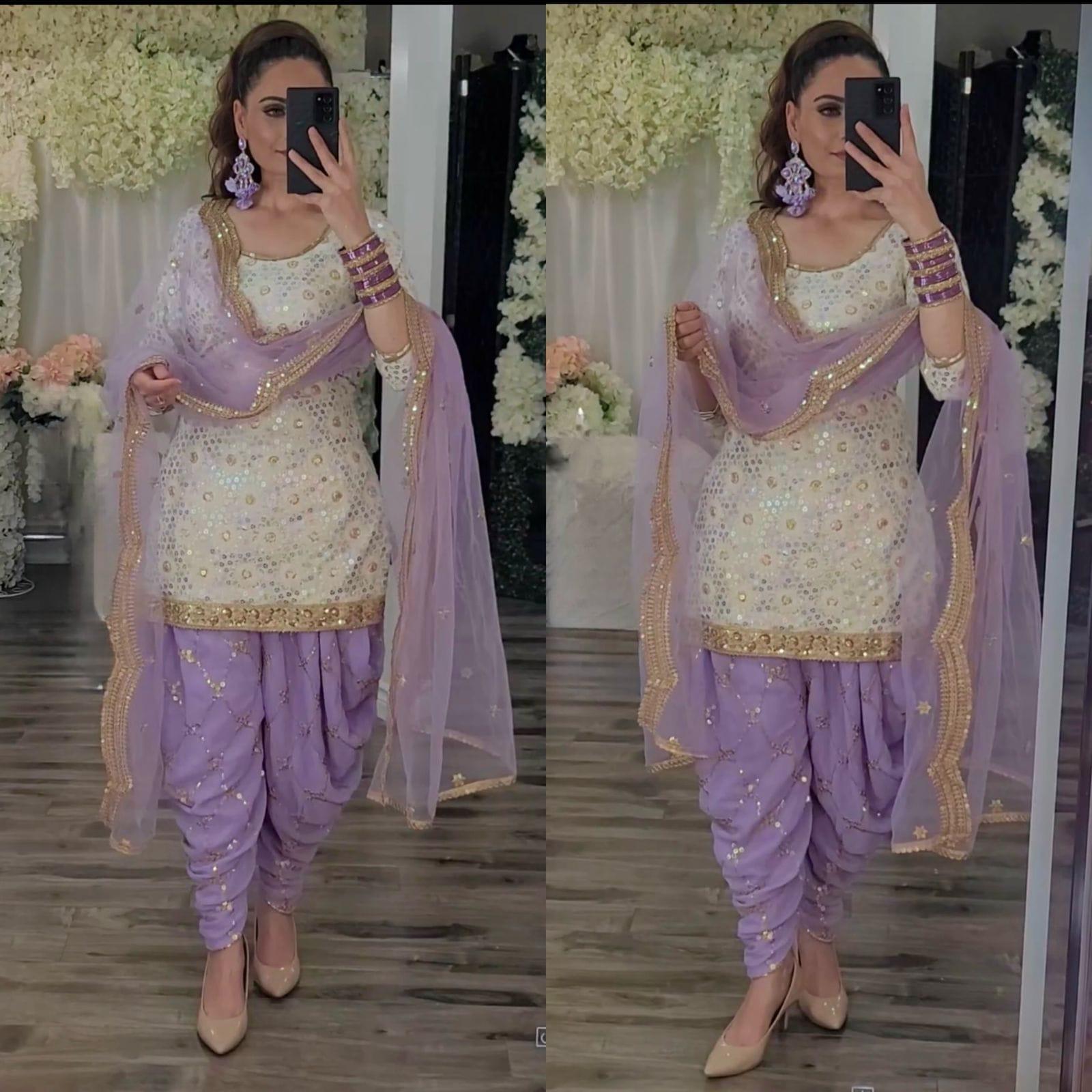 Elegant Punjabi Dhoti Salwar Kameez with Heavy Embroidery Work – Ready-to-Wear Stitched Salwar Suit for Women | Indian Wedding Dresses - Toi ‘n’ Moi Ltd