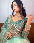 NEW SUPERHIT DESIGN ON NET FABRIC WITH HEAVY EMBROIDERY AND PEARL MOTI WORK SAREE AND BLOUSE-2
