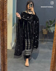 Velvet Top -Pent  Dupatta Set Fully Stitched Ready To Wear-3