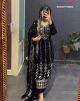 Velvet Top -Pent  Dupatta Set Fully Stitched Ready To Wear-4