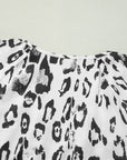 Black Leopard Print V Neck 3/4 Sleeve Blouse - Toi ‘n’ Moi Ltd