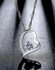 925 Sterling Silver Crystal Heart Pendant Necklace Stud Earrings Womens Gift - Toi ‘n’ Moi Ltd