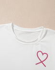Pink Ruffled Tank Top And Heart Print Pants Lounge Set