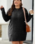 Black Cable Knit Drop Shoulder Loose Fit Sweater Dress - Toi ‘n’ Moi Ltd