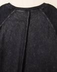 Black Solid Waffle Knit Patchwork Raglan Sleeve Sweatshirt - Toi ‘n’ Moi Ltd