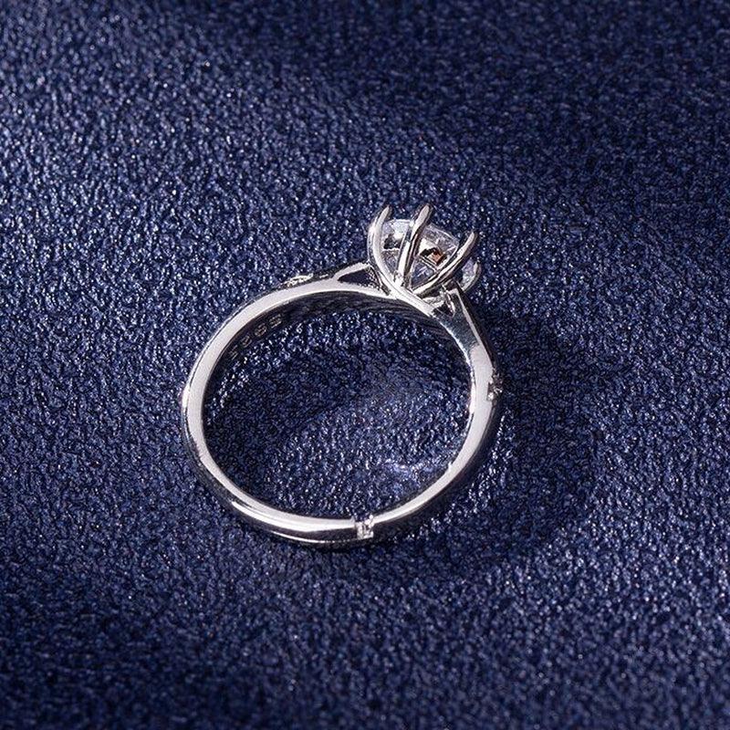 Crystal Stone Adjustable Ring 925 Sterling Silver Womens Girls Jewellery Gift UK - Toi ‘n’ Moi Ltd