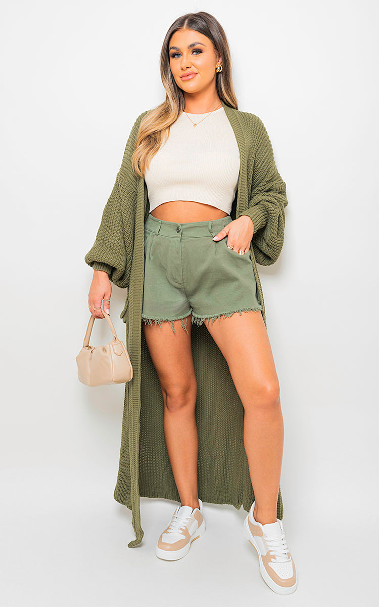 Chunky Knitted Balloon Sleeve Long Maxi Cardigan - Toi ‘n’ Moi Ltd